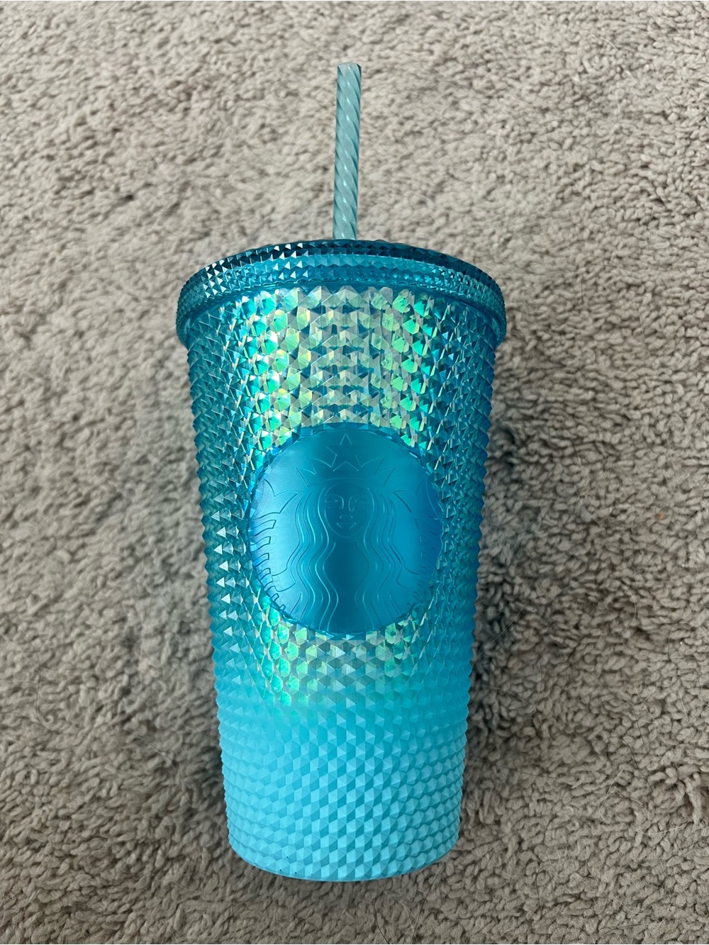 Starbucks 16 oz Grande Gradient Blue Ombre Studded Cold Cup Tumbler